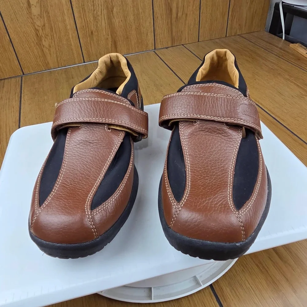 Dr Comfort Douglas 6620 Mens Brown Leather Lycra Orthopedic Shoes 10.5 XW